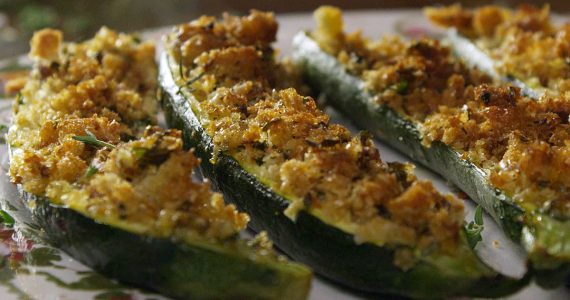 zucchine gratinate menta e pecorino