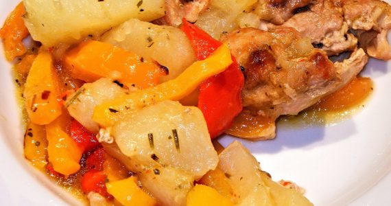 pollo con peperoni