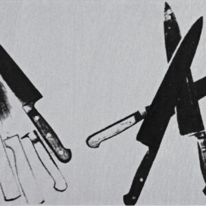 Andy Warhol, Knives, 1981-82.
Acrylic and silkscreen ink on canvas, 51x81 cm.
© The Andy Warhol Foundation for the Visual Arts, Inc., By SIAE 2025
