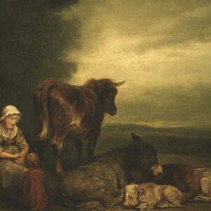 Troyon_La bergere et son enfant Huile sur panneau